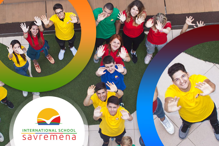 SGPeaceFI Interantional School Savremena's students forming peace sign