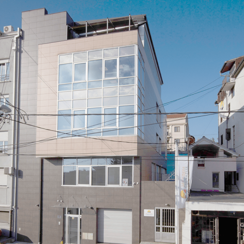 The exterior of the building